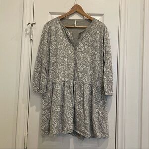 Rylee + Cru Paisley Long Sleeve Button Up Dress, size small